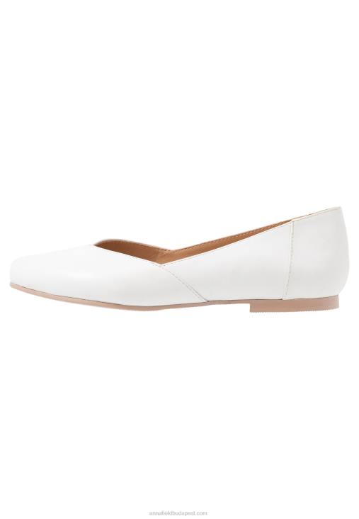 Anna Field nők bőr balerina balett pumpák fehér RTVD2135