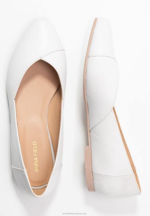 Anna Field nők bőr balerina balett pumpák fehér RTVD2135