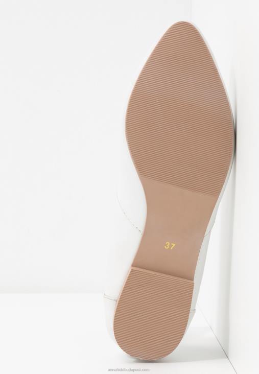 Anna Field nők bőr balerina balett pumpák fehér RTVD2135