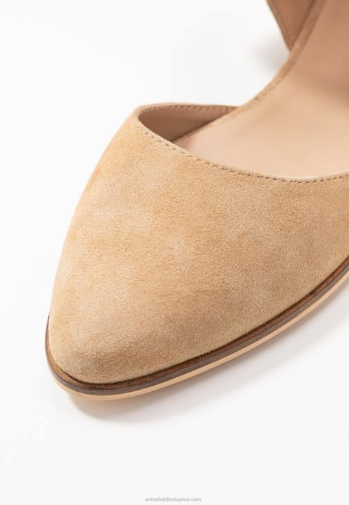Anna Field nők bőr bokapántos balettpumpák bézs RTVD2162