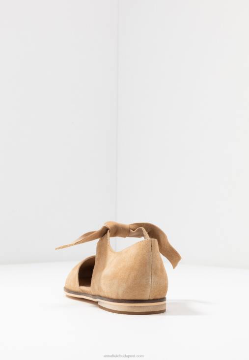 Anna Field nők bőr bokapántos balettpumpák bézs RTVD2162