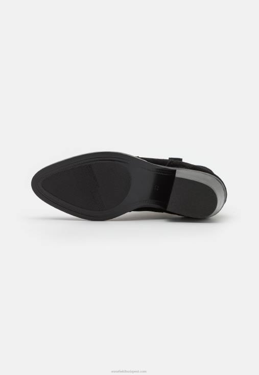 Anna Field nők bőr cowboy/motoros bokacsizma fekete RTVD2050