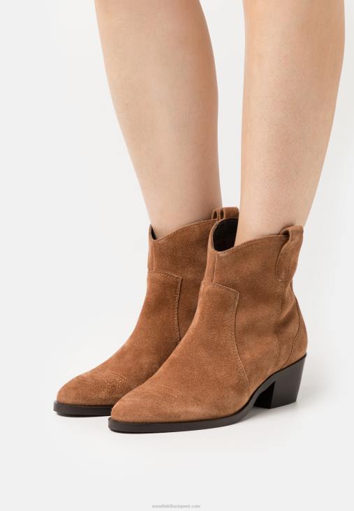 Anna Field nők bőr cowboy/motoros bokacsizma konyak RTVD2049