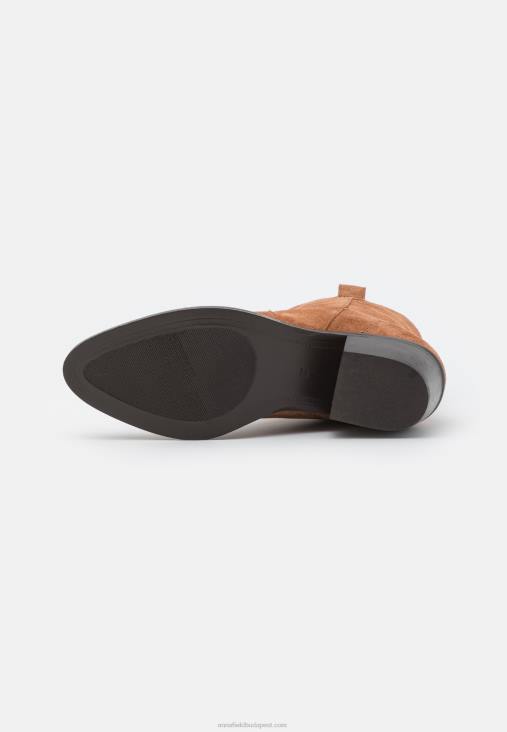 Anna Field nők bőr cowboy/motoros bokacsizma konyak RTVD2049