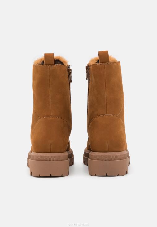 Anna Field nők bőr platformú bokacsizma konyak RTVD2037