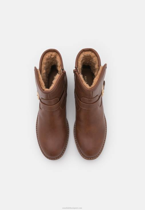 Anna Field nők komfort téli csizma klasszikus bokacsizma konyak RTVD1998