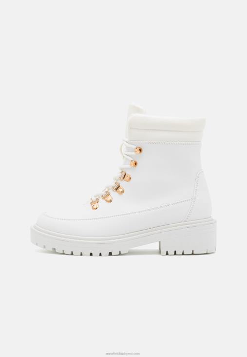 Anna Field nők téli csizma fűzős bokacsizma fehér RTVD2046