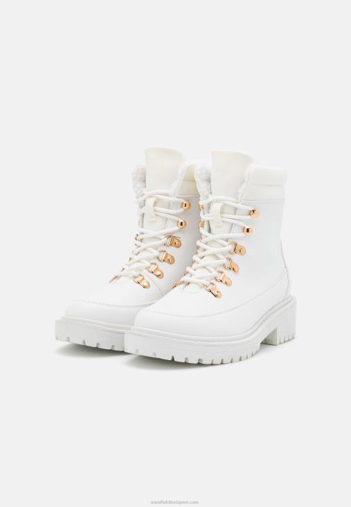 Anna Field nők téli csizma fűzős bokacsizma fehér RTVD2046