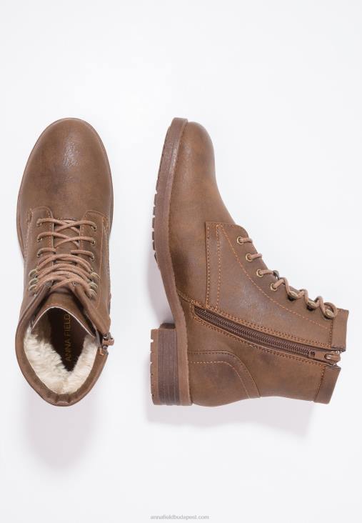 Anna Field nők téli csizma fűzős bokacsizma kávé RTVD2015