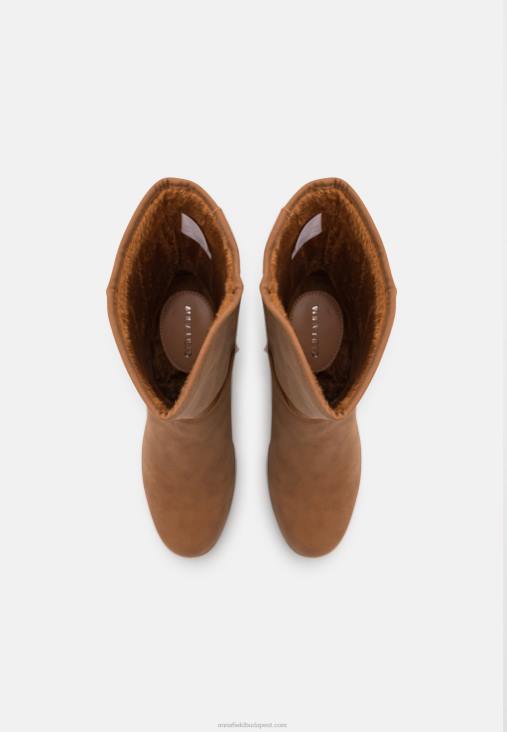 Anna Field nők téli csizma ék bokacsizma konyak RTVD2065