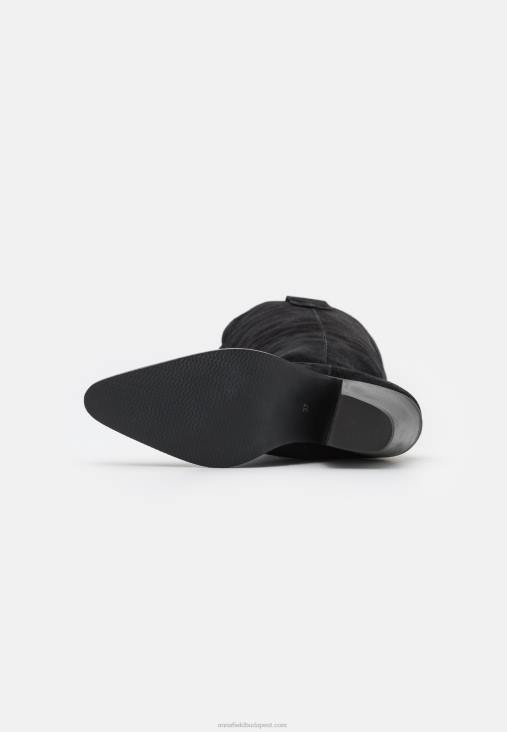 Anna Field nők bőr cowboy/motoros csizma fekete RTVD2225