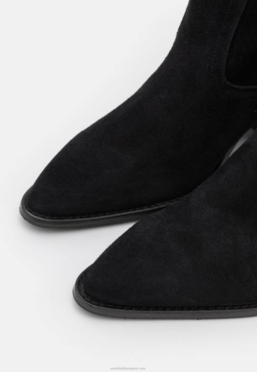 Anna Field nők bőr cowboy/motoros csizma fekete RTVD2225