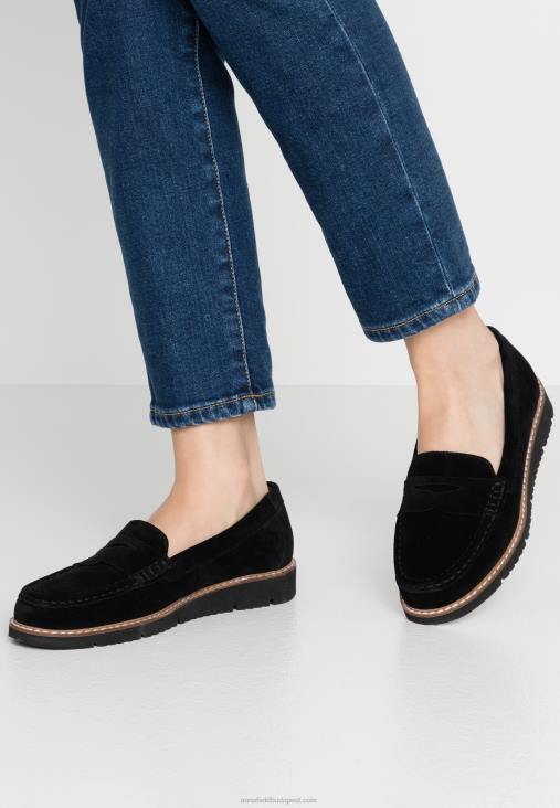 Anna Field nők kényelmes bőr slip-on fekete RTVD1787