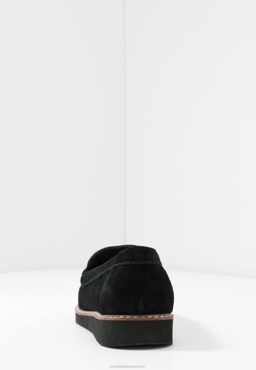 Anna Field nők kényelmes bőr slip-on fekete RTVD1787