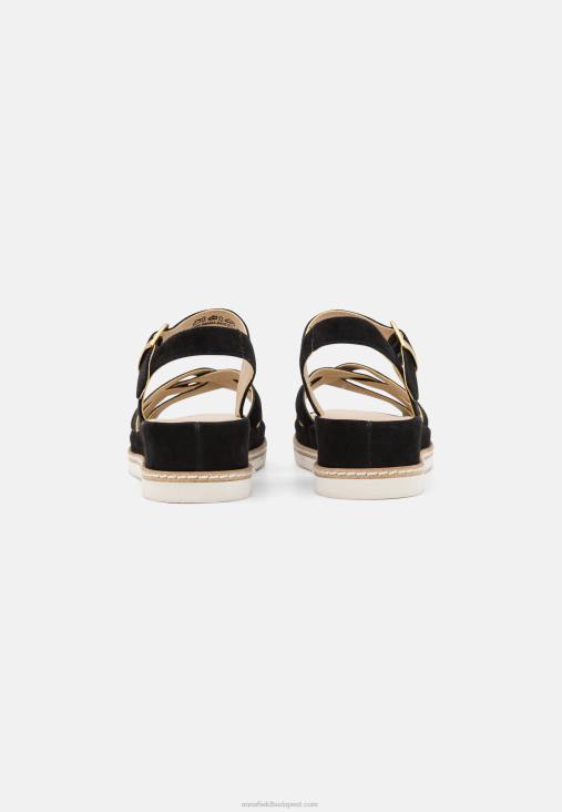 Anna Field nők bőr ékszandál fekete RTVD1488