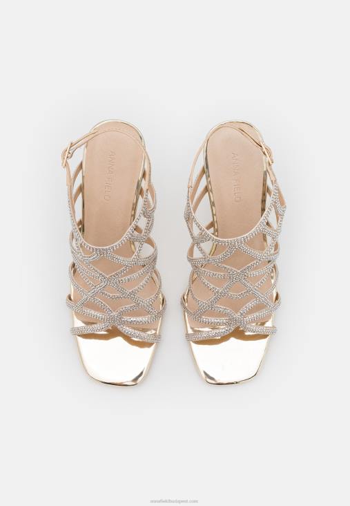 Anna Field nők bőr magas sarkú szandál arany RTVD1354