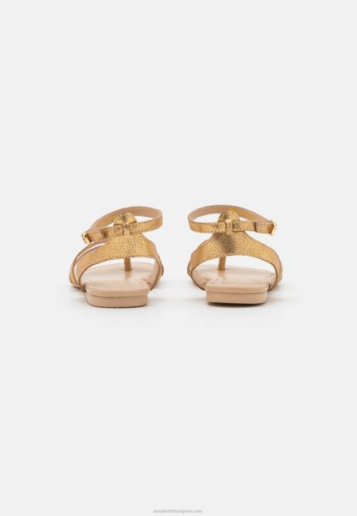 Anna Field nők bőr t-bar szandál arany RTVD1529