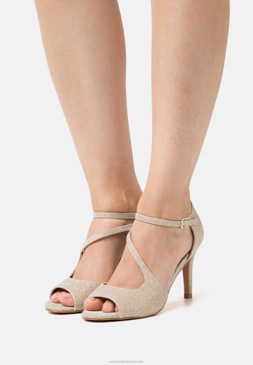 Anna Field nők magas sarkú arany szandál RTVD1271