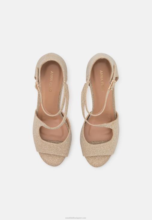Anna Field nők magas sarkú arany szandál RTVD1271