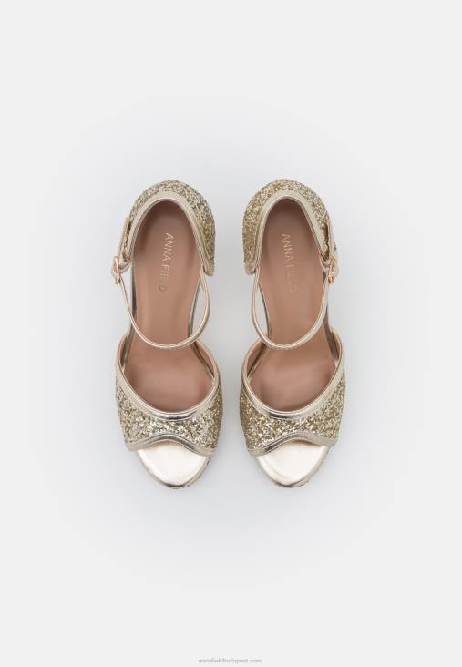 Anna Field nők magas sarkú arany szandál RTVD1442