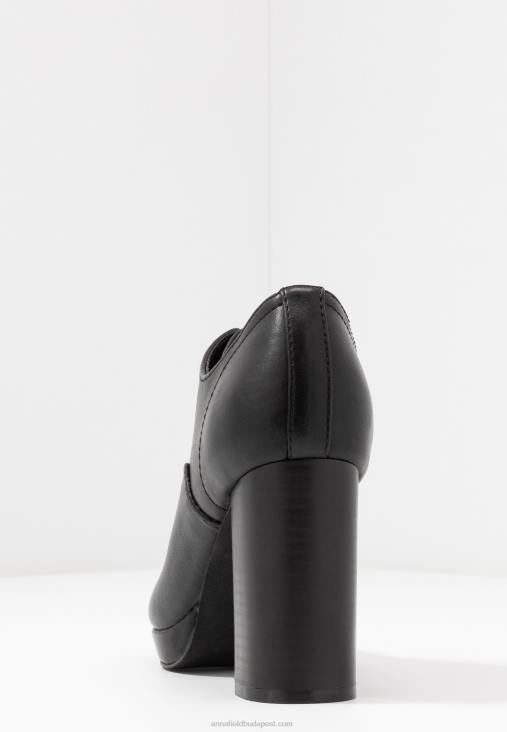 Anna Field nők kényelmes magas sarkú bokacsizma fekete RTVD1773