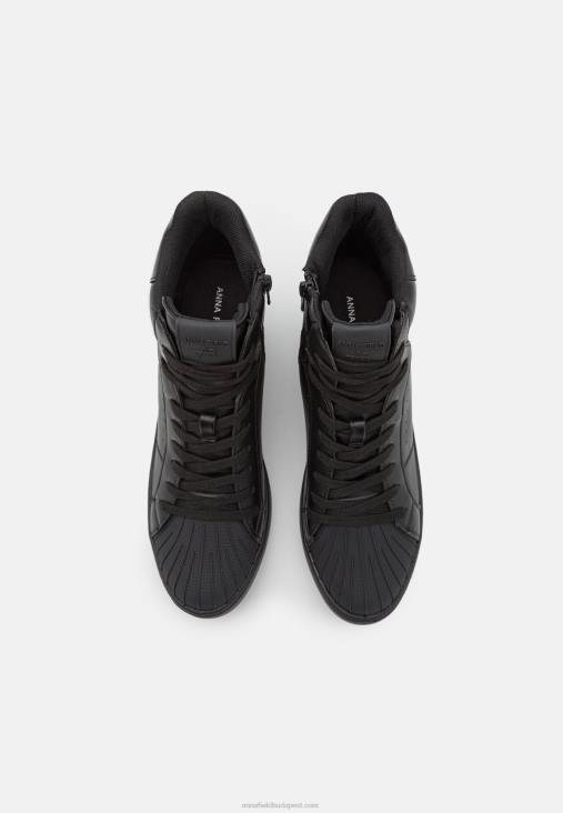 Anna Field nők fekete magasszárú edzőcipő RTVD1227