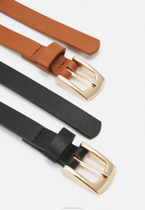 Anna Field nők 2 csomagos fekete/konyak öv RTVD2727