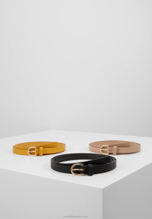 Anna Field nők 3 csomagos deréköv fekete/sárga/taup RTVD2777