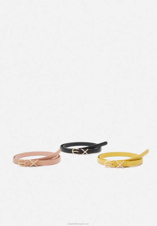 Anna Field nők 3 csomagos öv fekete/rózsa arany színű /mustársárga RTVD2750