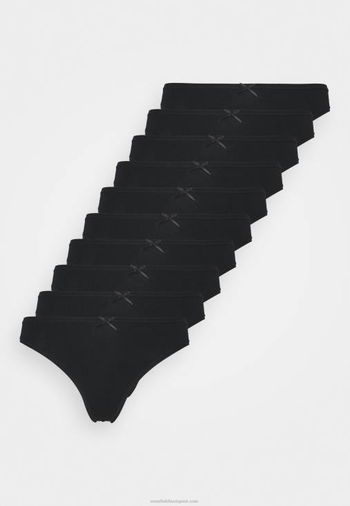 Anna Field nők 10 csomagos tanga fekete RTVD982