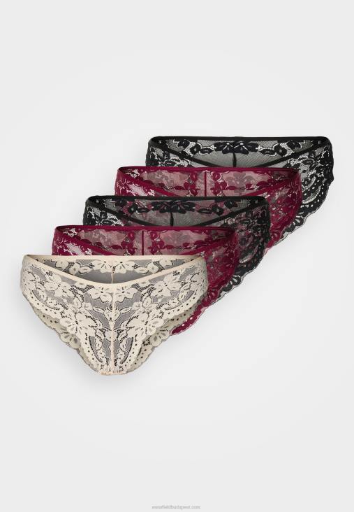 Anna Field nők 5 csomagos alsónadrág fekete/piros/meztelen RTVD994