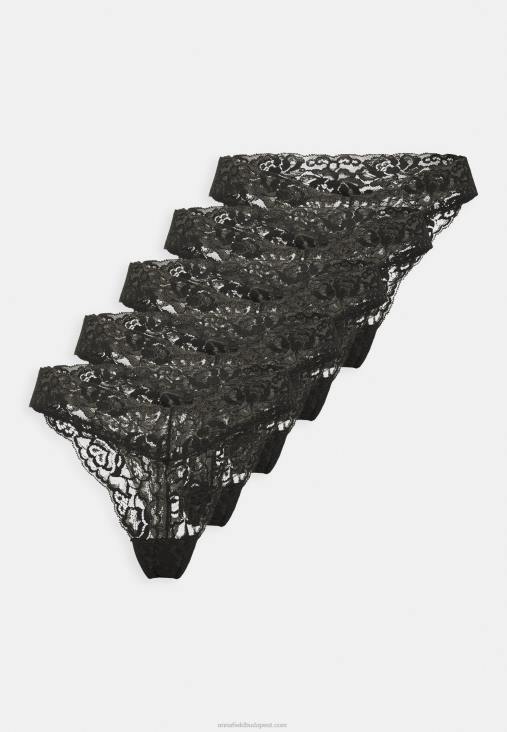 Anna Field nők 5 csomagos tanga fekete RTVD1003