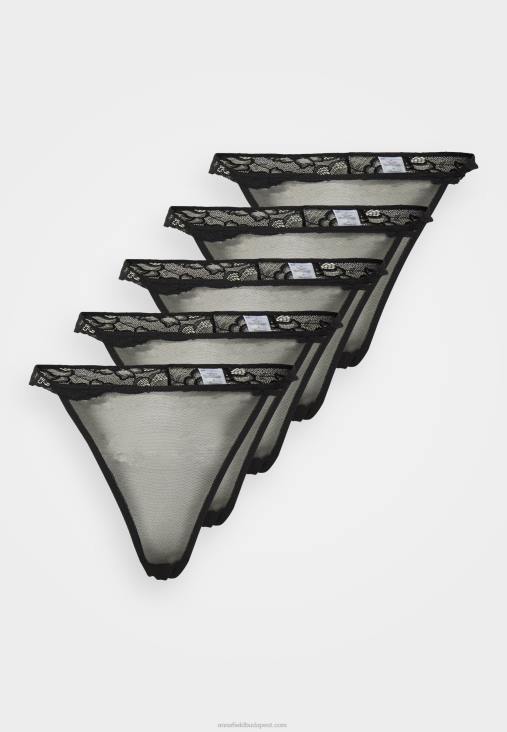 Anna Field nők 5 csomagos tanga fekete RTVD1004