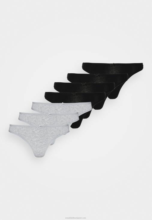 Anna Field nők georgina 7pp pamut tanga fekete/szürke RTVD976