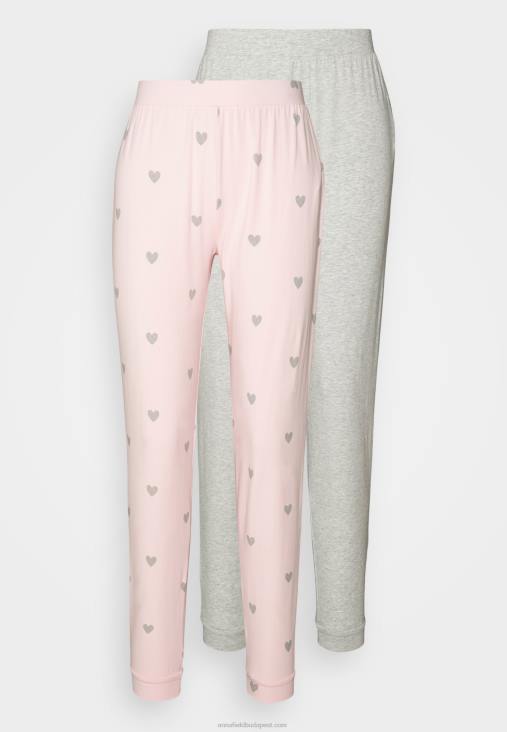 Anna Field nők 2 csomagos pizsama alsó rózsaszín/szürke RTVD1076