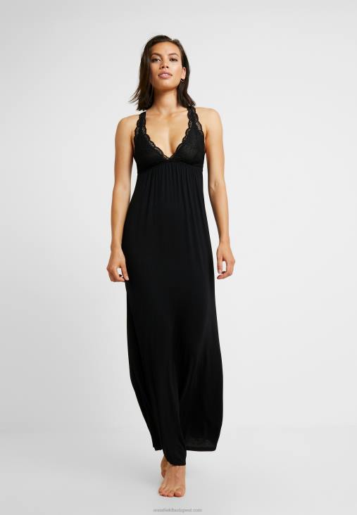 Anna Field nők Anna hosszú viszkóz ruha hálóing fekete RTVD1057