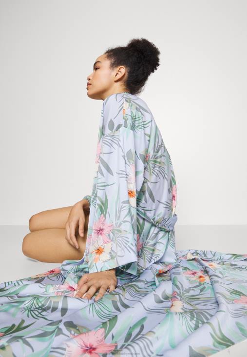 Anna Field nők virágos köntös pongyola kék RTVD1090