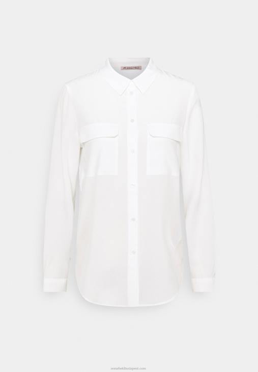 Anna Field nők alap blúz elülső zsebekkel gombolható blúz törtfehér RTVD671