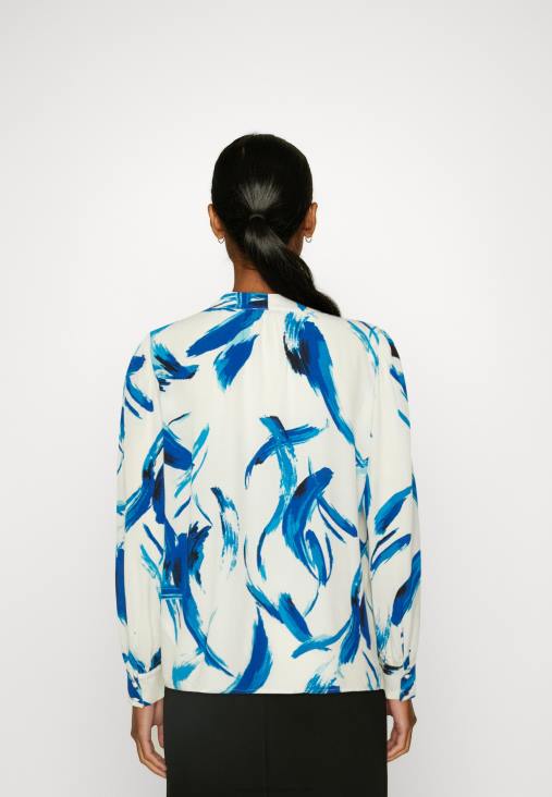 Anna Field nők gombos blúz fehér, kék RTVD679