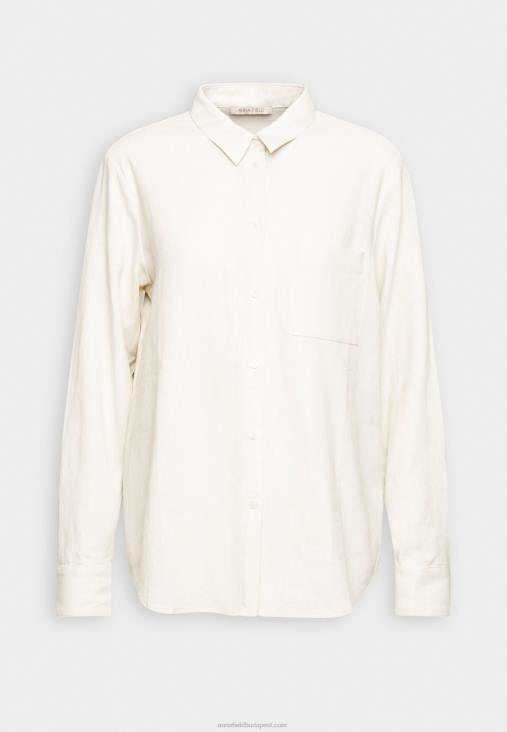 Anna Field nők lenkeverék gombos blúz gombolható blúz bézs RTVD680