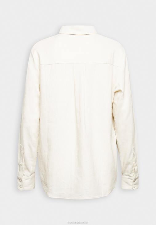 Anna Field nők lenkeverék gombos blúz gombolható blúz bézs RTVD680