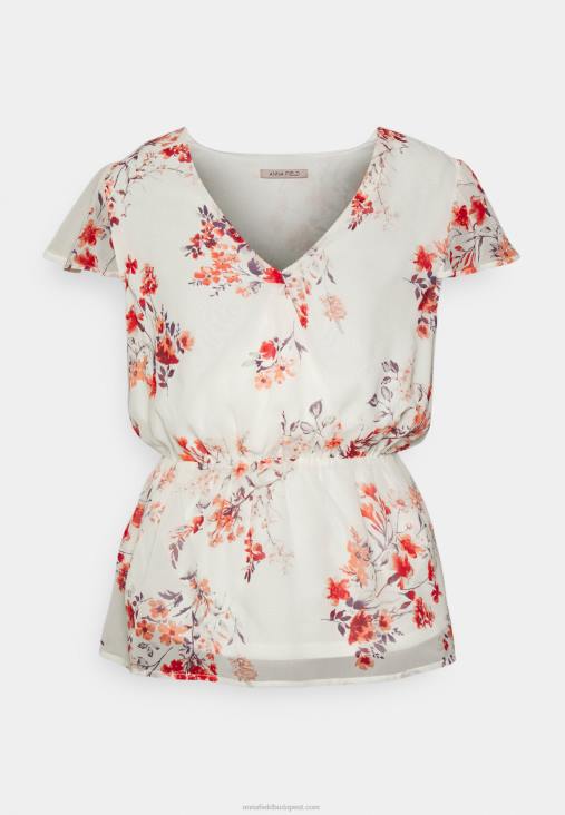 Anna Field nők sifon övblúz fehér/piros RTVD691