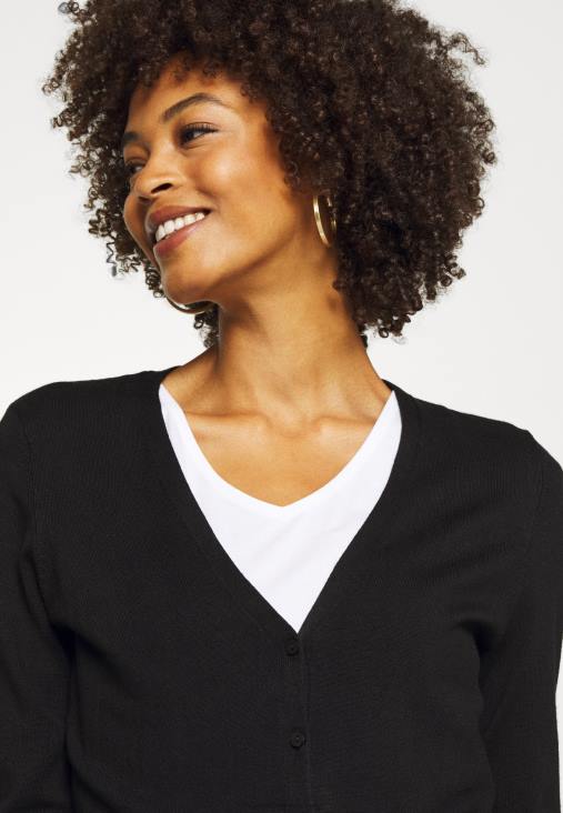 Anna Field nők kardigán fekete RTVD817