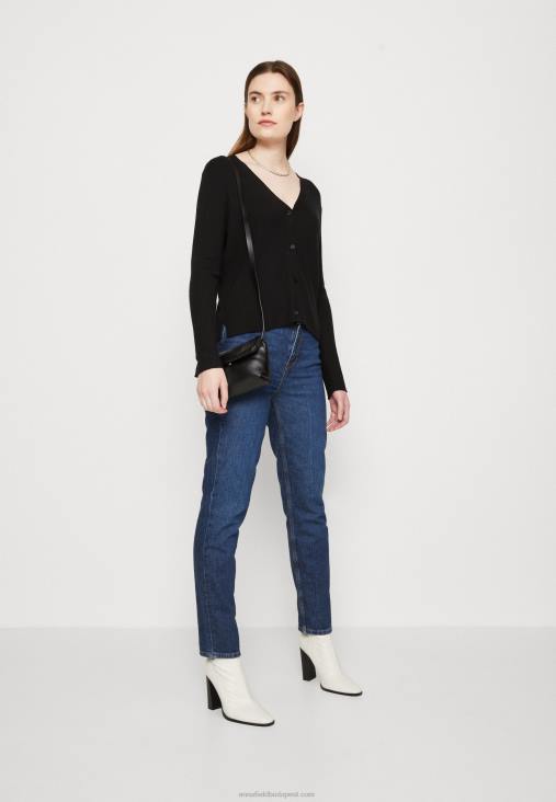 Anna Field nők kardigán fekete RTVD824