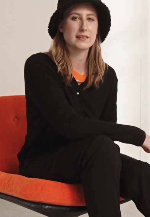 Anna Field nők kardigán fekete RTVD828