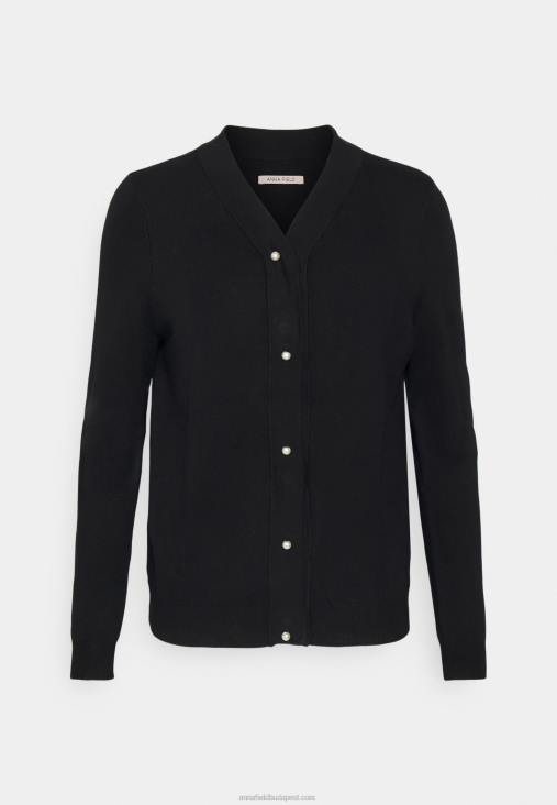 Anna Field nők kardigán fekete RTVD828