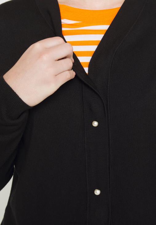 Anna Field nők kardigán fekete RTVD828