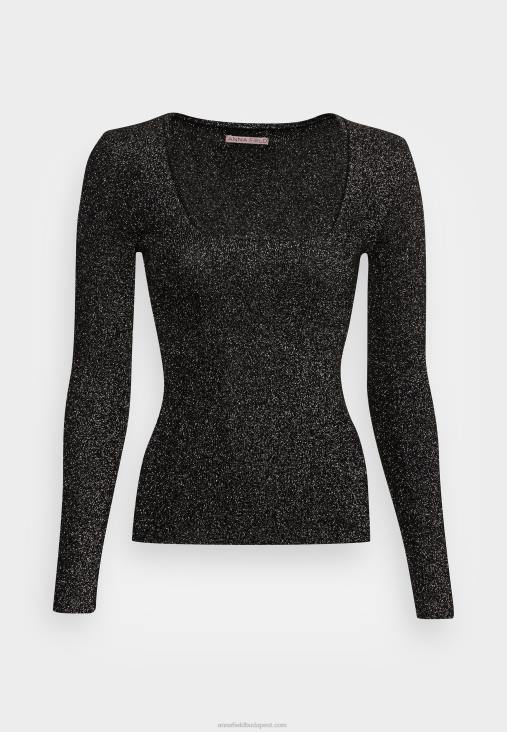 Anna Field nők lurex jumper fekete RTVD854