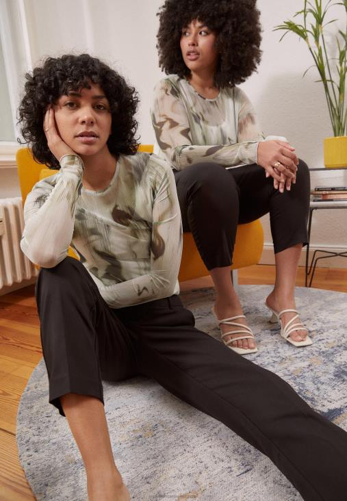 Anna Field nők chinos fekete RTVD597