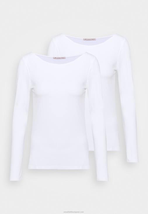 Anna Field nők 2 csomag hosszú ujjú felső fehér RTVD518